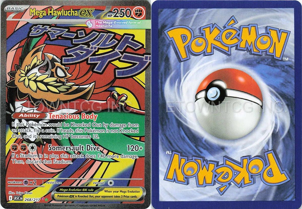 MEGA HAWLUCHA EX 268/217 MEGA ATTACK RARE ASCENDED HEROES POKEMON HOLO NM
