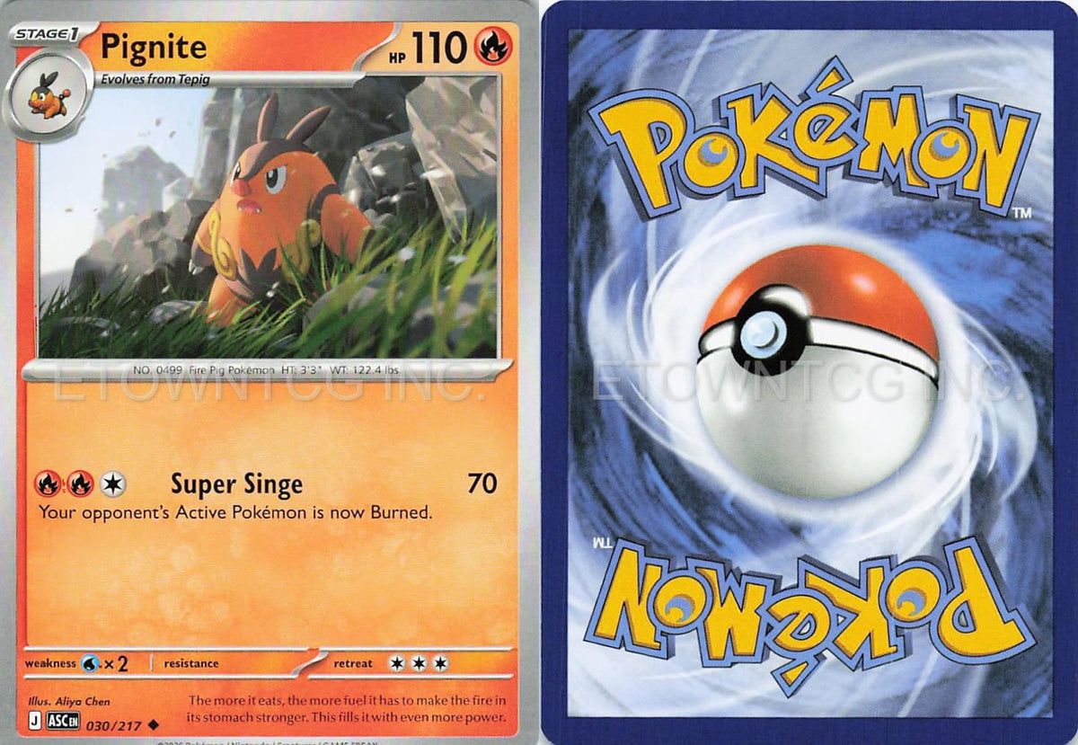 PIGNITE 030/217 UC ASCENDED HEROES POKEMON NM
