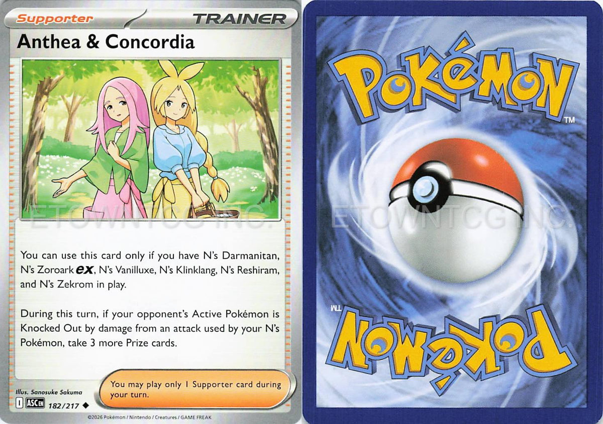 ANTHEA & CONCORDIA 182/217 UC ASCENDED HEROES POKEMON NM