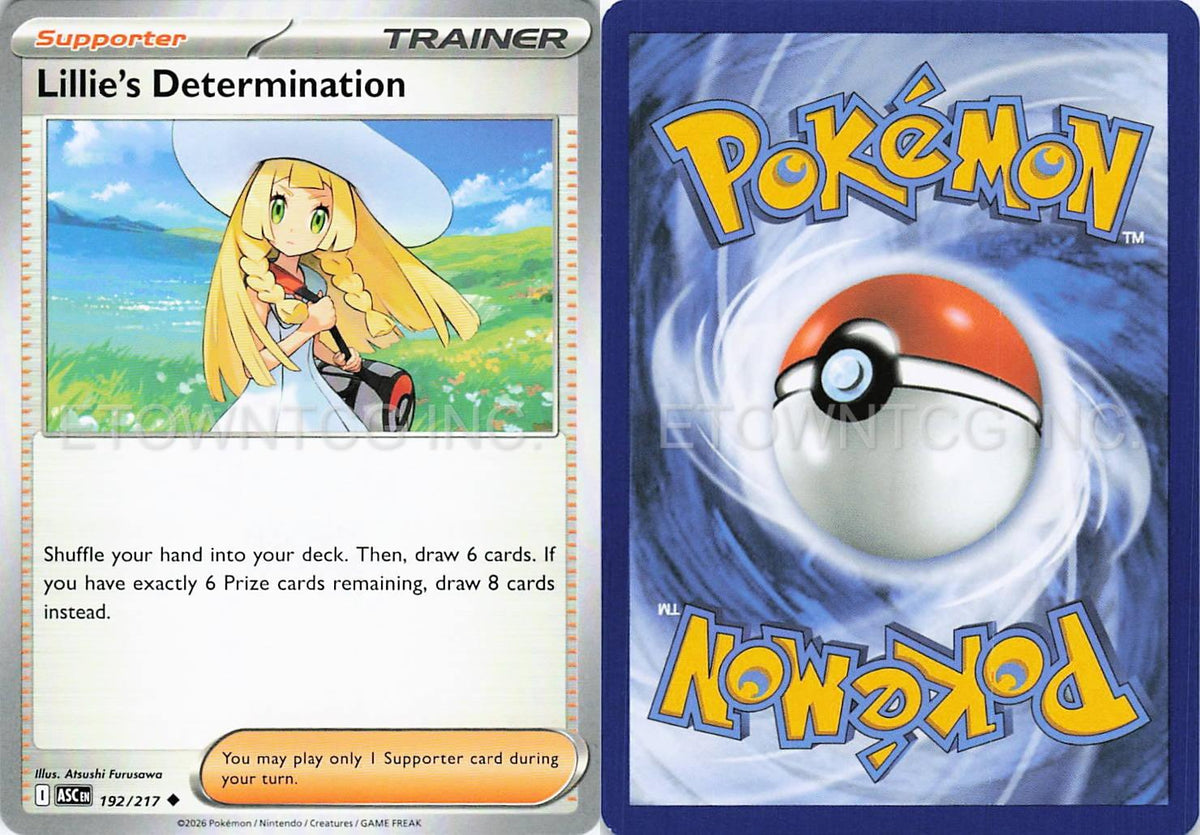 LILLIE'S DETERMINATION 192/217 UC ASCENDED HEROES POKEMON NM