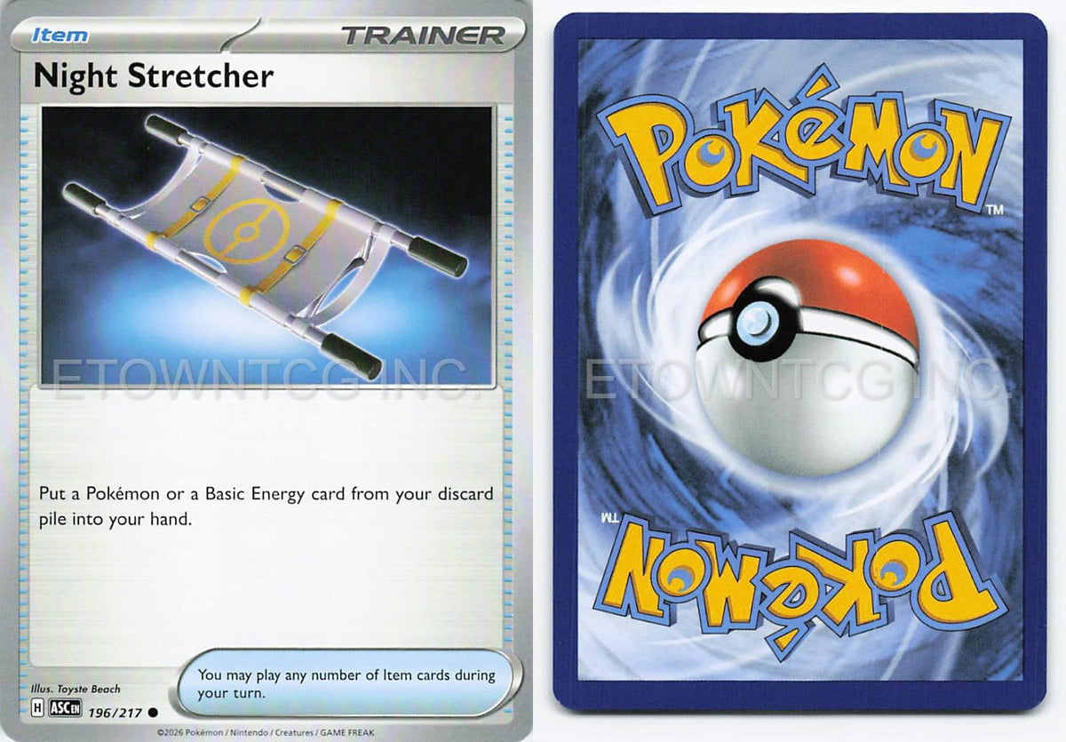 NIGHT STRETCHER 196/217 C ASCENDED HEROES POKEMON NM