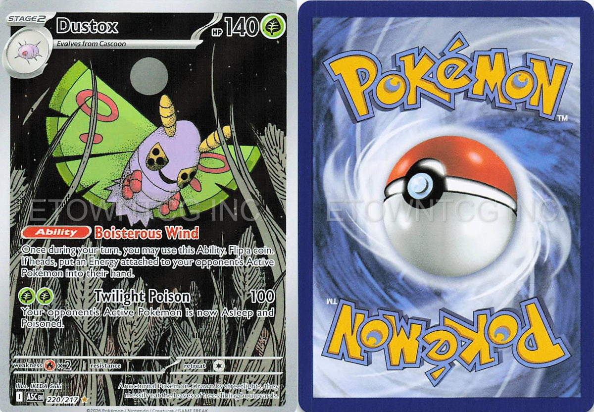 DUSTOX 220/217 IR ASCENDED HEROES POKEMON HOLO NM