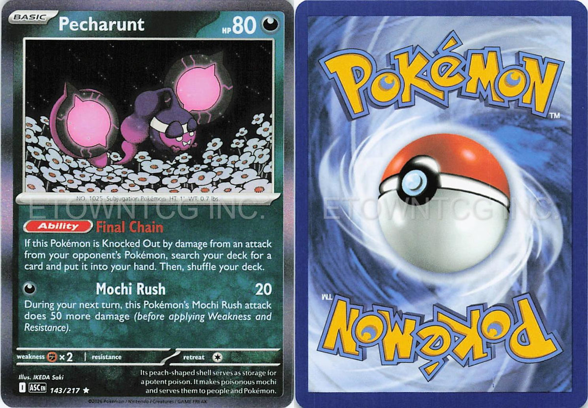PECHARUNT 143/217 R ASCENDED HEROES POKEMON HOLO NM