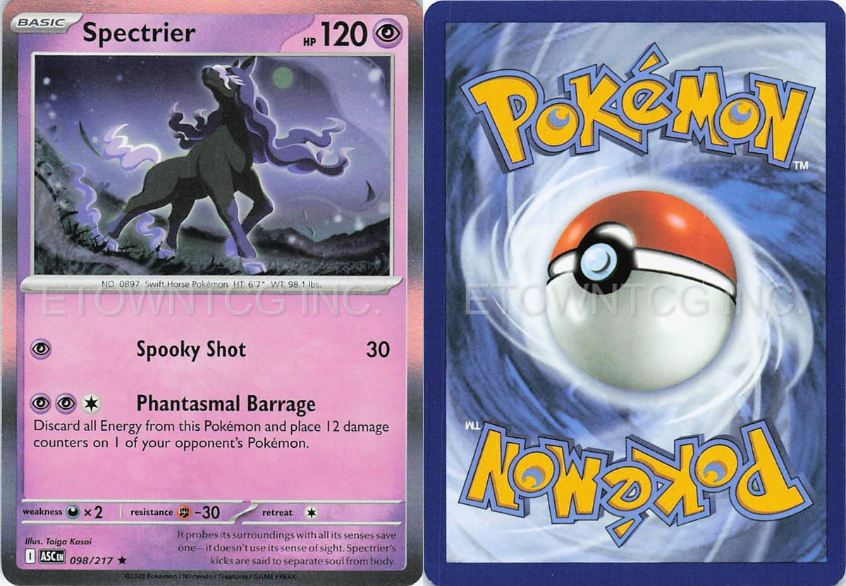 SPECTRIER 098/217 R ASCENDED HEROES POKEMON HOLO NM