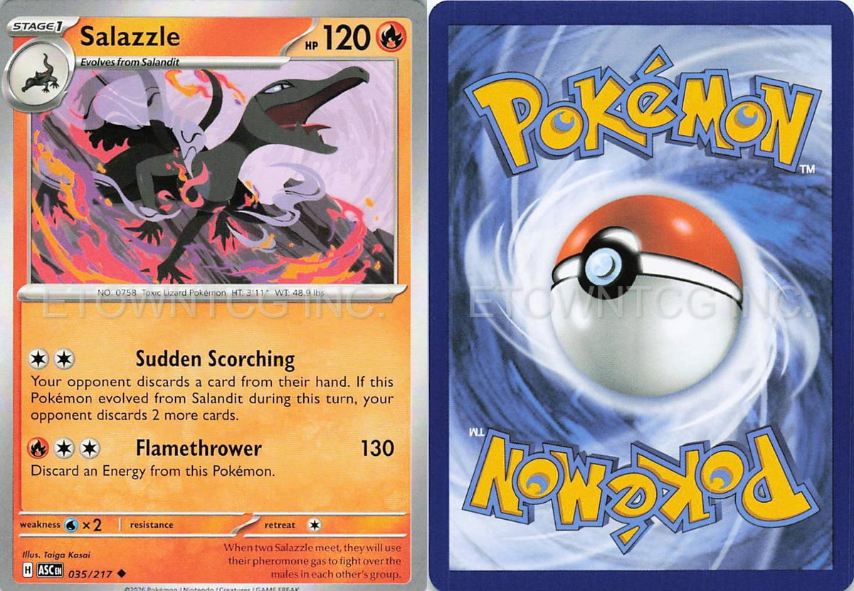 SALAZZLE 035/217 UC ASCENDED HEROES POKEMON NM