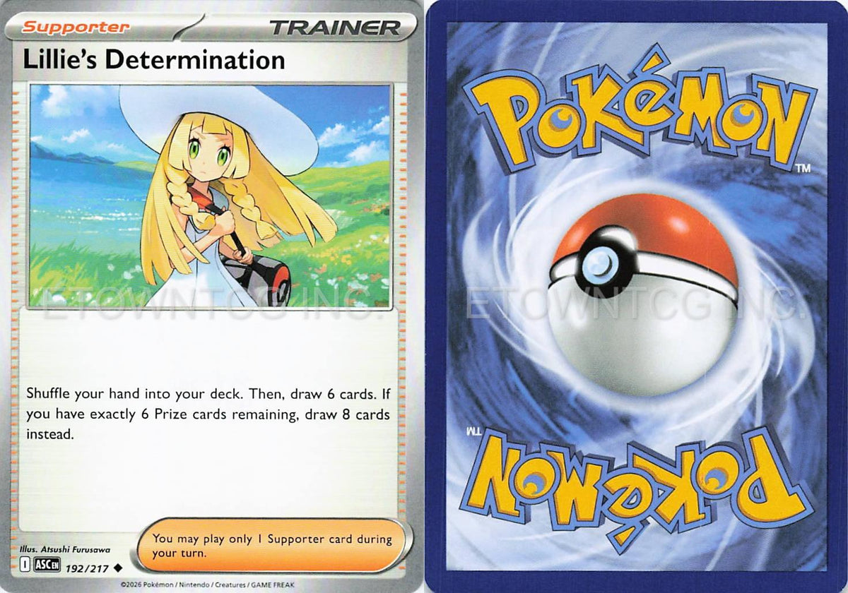 LILLIE'S DETERMINATION 192/217 UC ASCENDED HEROES POKEMON NM