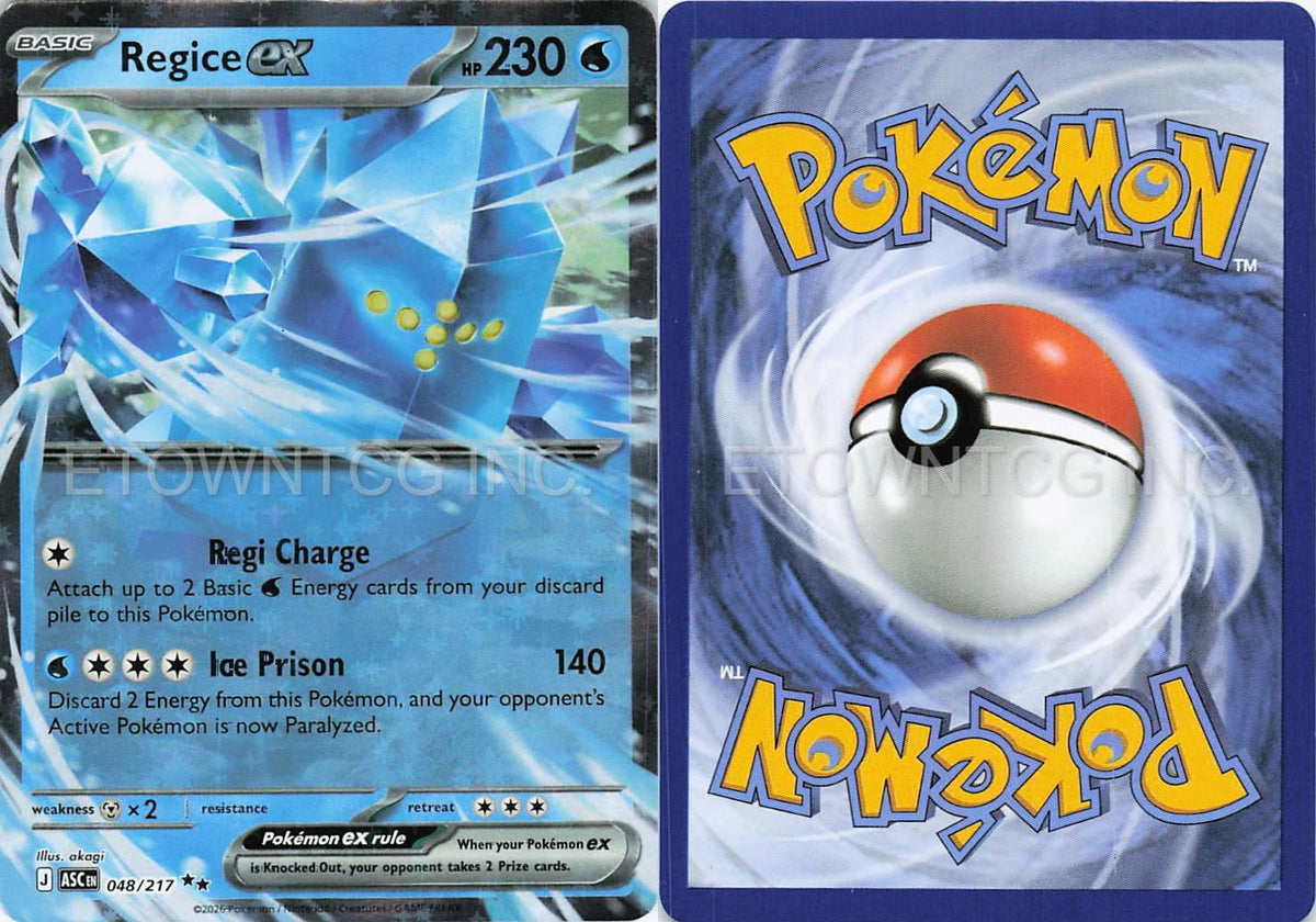 REGICE EX 048/217 RR ASCENDED HEROES POKEMON HOLO NM