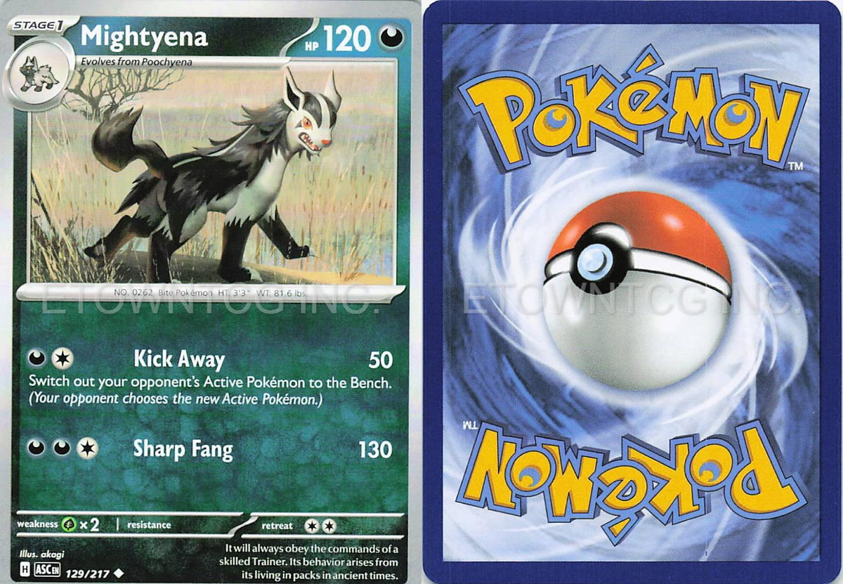 MIGHTYENA 129/217 UC ASCENDED HEROES POKEMON NM