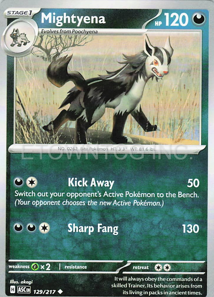MIGHTYENA 129/217 UC ASCENDED HEROES POKEMON NM