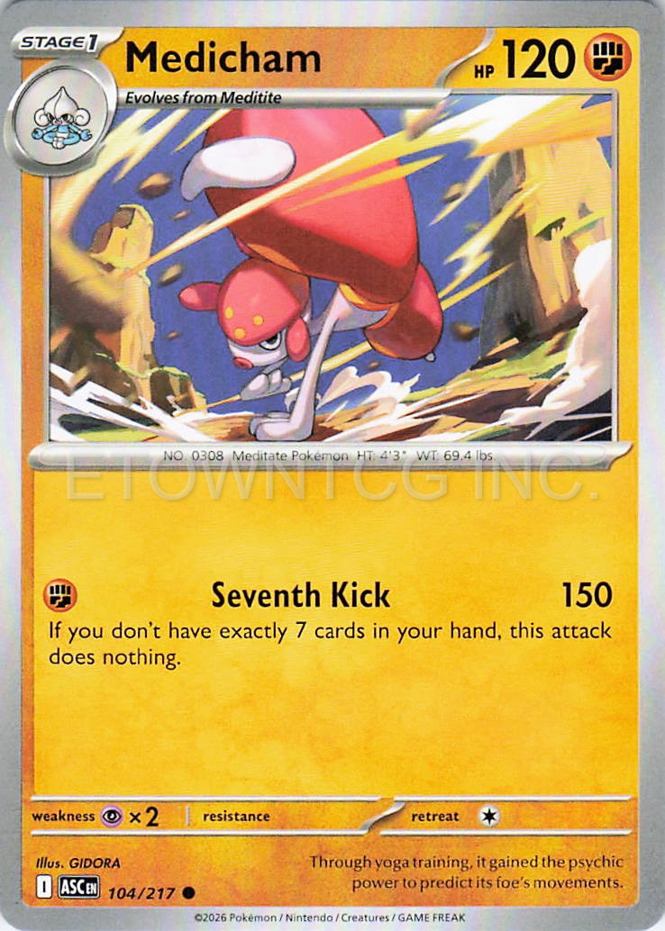 MEDICHAM 104/217 C ASCENDED HEROES POKEMON NM