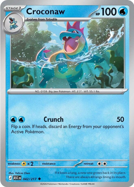 CROCONAW 042/217 UC ASCENDED HEROES POKEMON NM
