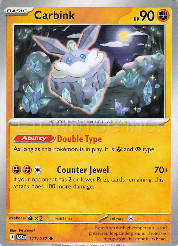 CARBINK 117/217 UC ASCENDED HEROES POKEMON NM