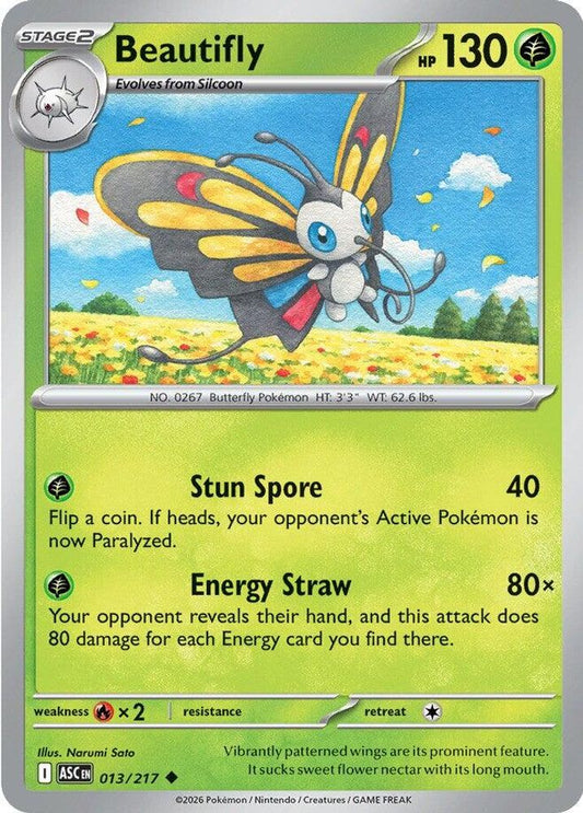 BEAUTIFLY 013/217 UC ASCENDED HEROES POKEMON NM