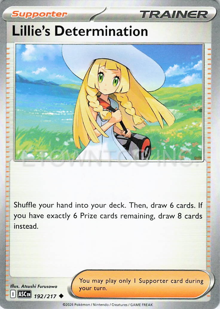 LILLIE'S DETERMINATION 192/217 UC ASCENDED HEROES POKEMON NM