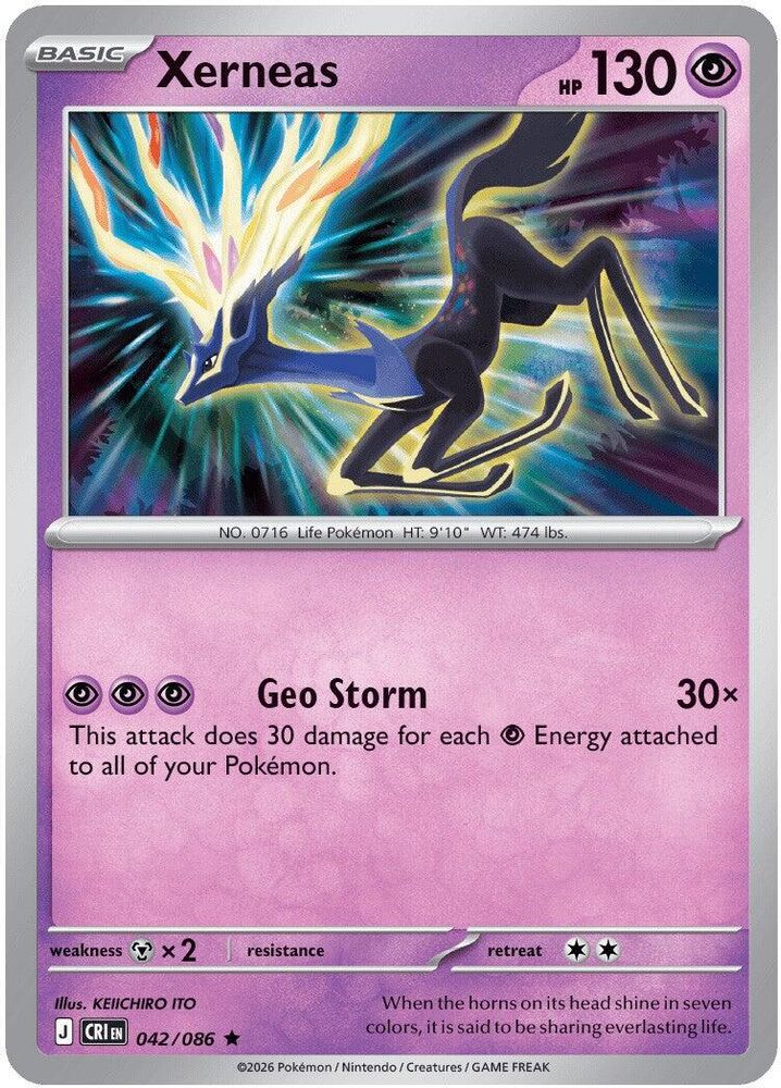 XERNEAS 042/086 R CHAOS RISING POKEMON HOLO NM