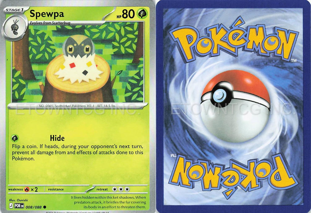 SPEWPA 008/088 C PERFECT ORDER POKEMON NM