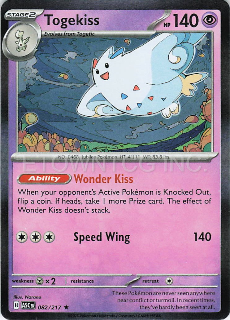 TOGEKISS 082/217 R ASCENDED HEROES POKEMON HOLO NM