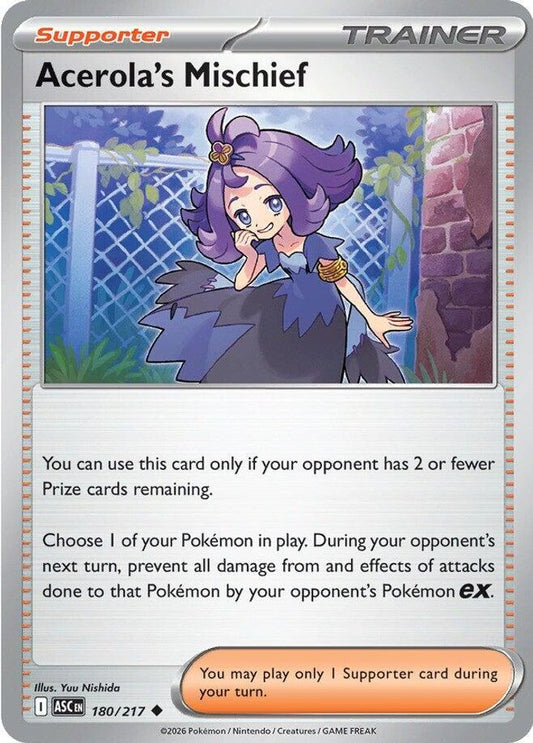 ACEROLA'S MISCHIEF 180/217 UC ASCENDED HEROES POKEMON NM