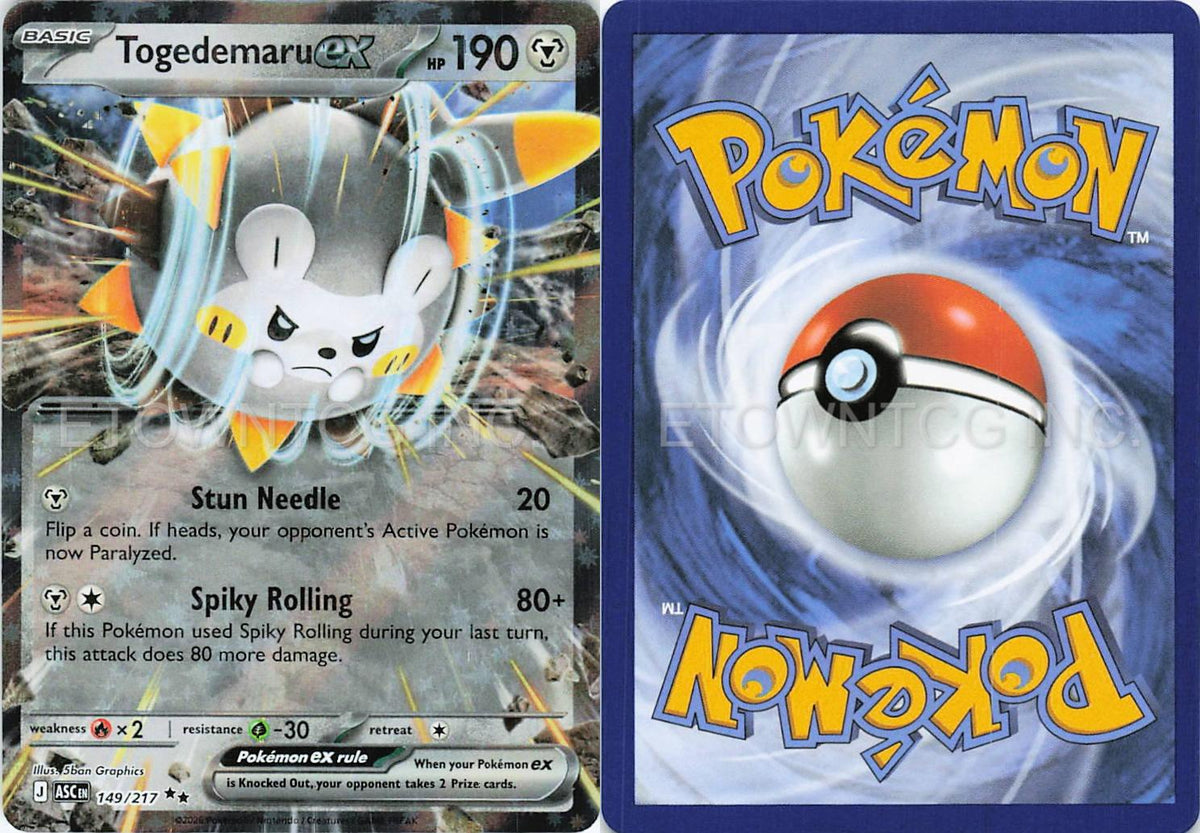 TOGEDEMARU EX 149/217 RR ASCENDED HEROES POKEMON HOLO NM
