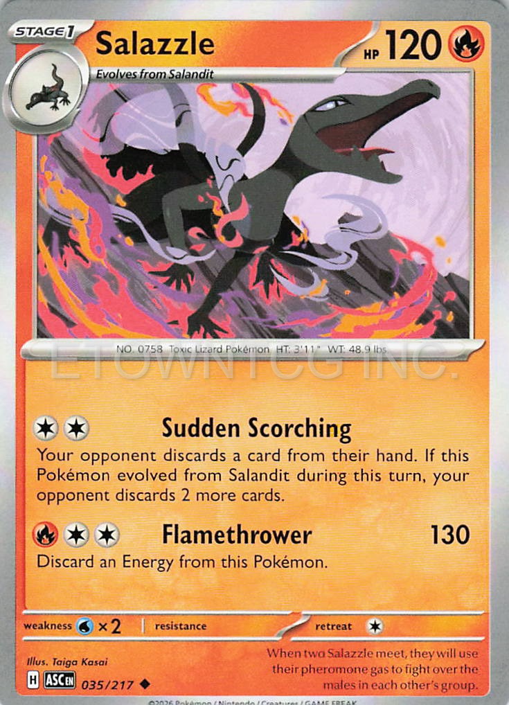 SALAZZLE 035/217 UC ASCENDED HEROES POKEMON NM