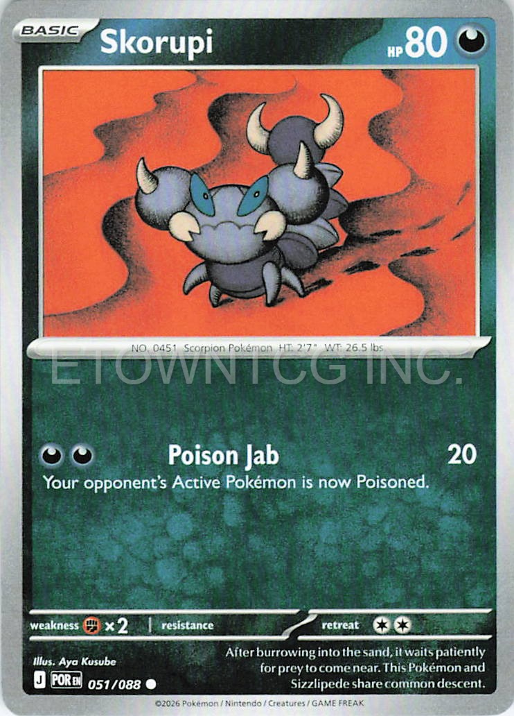 SKORUPI 051/088 C PERFECT ORDER POKEMON NM