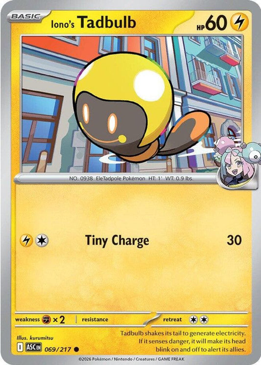 IONO'S TADBULB 069/217 C ASCENDED HEROES POKEMON NM