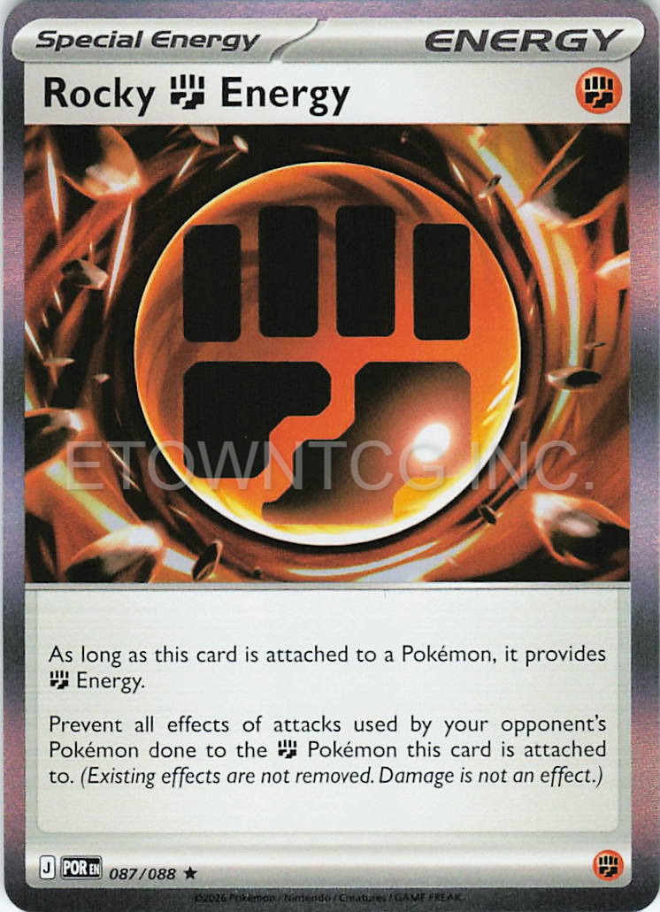 ROCKY FIGHTING ENERGY (NON-HOLO) 087/088 R DECK EXCLUSIVES POKEMON NM
