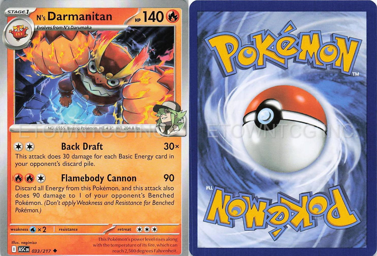 N'S DARMANITAN 033/217 UC ASCENDED HEROES POKEMON NM