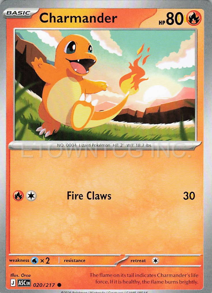 CHARMANDER 020/217 C ASCENDED HEROES POKEMON NM