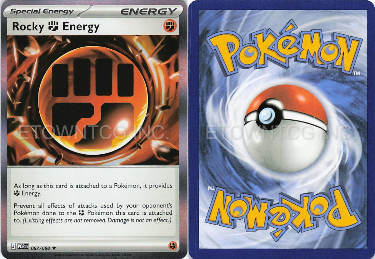 ROCKY FIGHTING ENERGY (NON-HOLO) 087/088 R DECK EXCLUSIVES POKEMON NM
