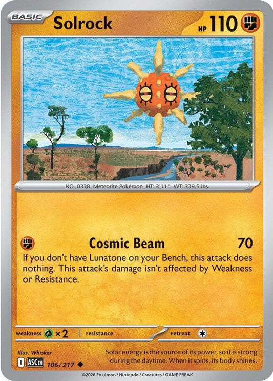 SOLROCK 106/217 UC ASCENDED HEROES POKEMON NM