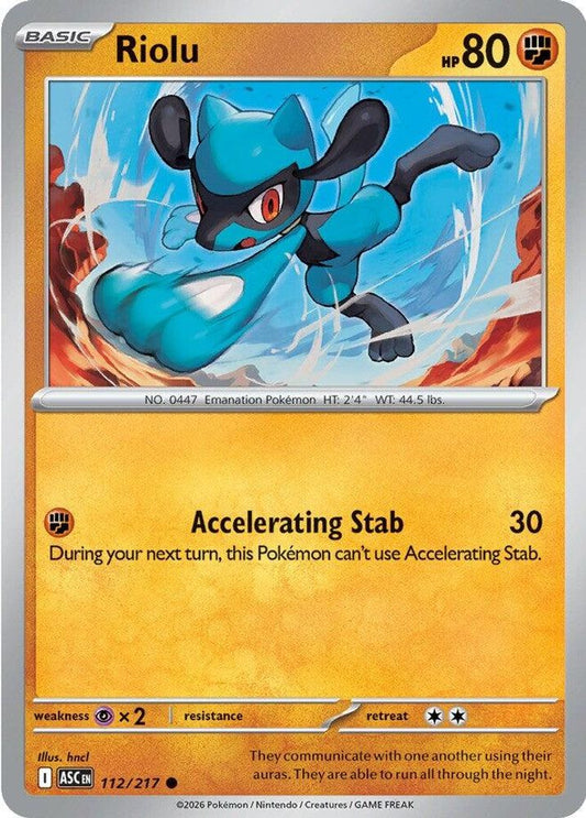 RIOLU 112/217 C ASCENDED HEROES POKEMON NM