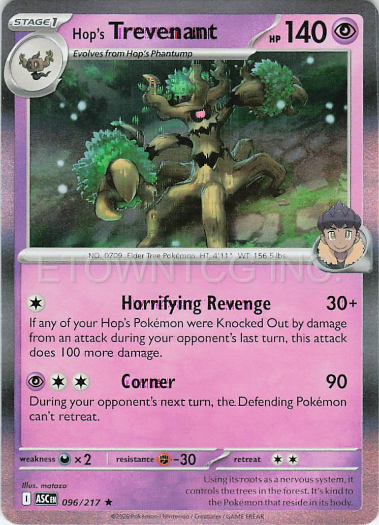 HOP'S TREVENANT 096/217 R ASCENDED HEROES POKEMON HOLO NM