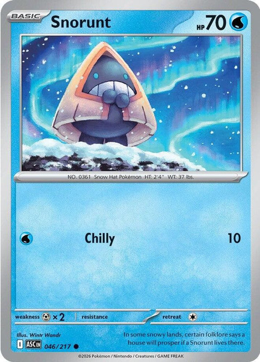 SNORUNT 046/217 C ASCENDED HEROES POKEMON NM