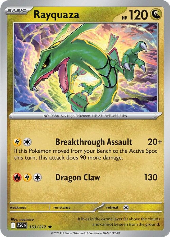 RAYQUAZA 153/217 R ASCENDED HEROES POKEMON HOLO NM
