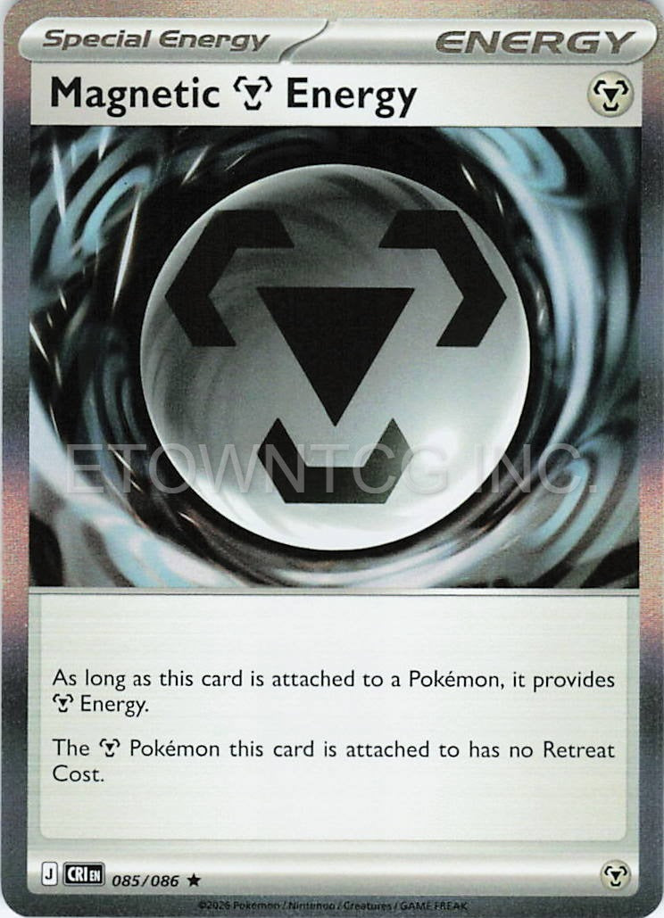 MAGNETIC M ENERGY 085/086 HOLO R CHAOS RISING POKEMON NM