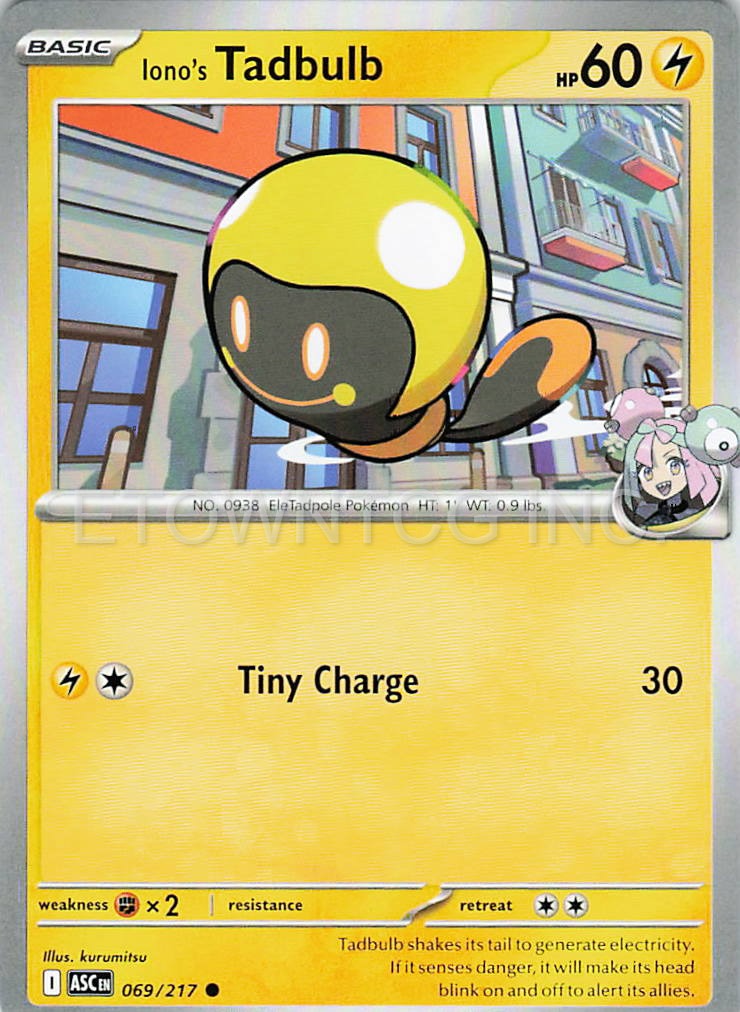 IONO'S TADBULB 069/217 C ASCENDED HEROES POKEMON NM