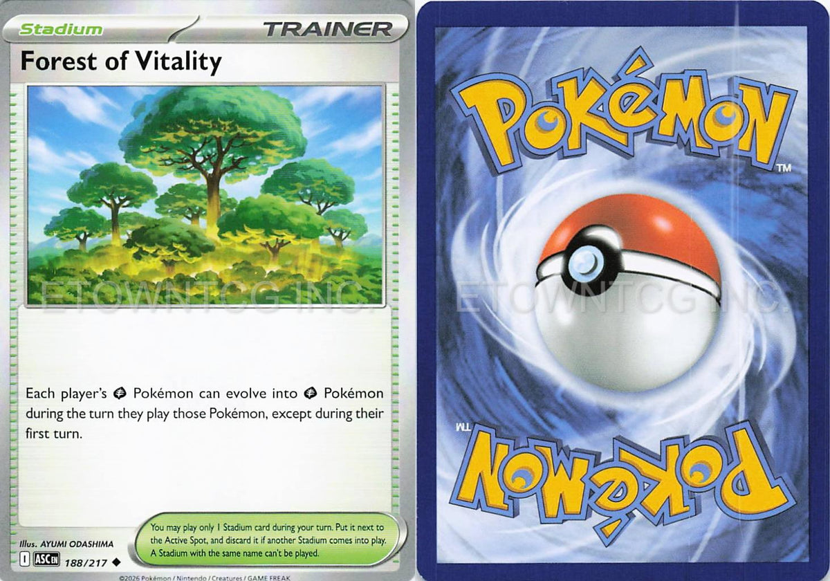 FOREST OF VITALITY 188/217 UC ASCENDED HEROES POKEMON NM