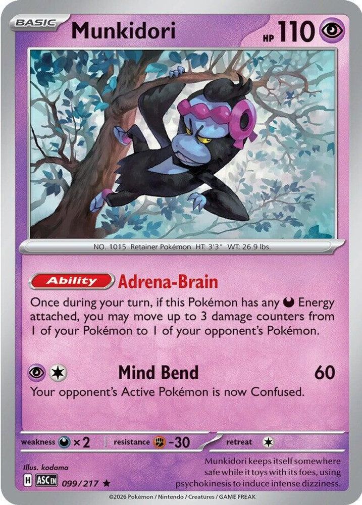 MUNKIDORI 099/217 R ASCENDED HEROES POKEMON HOLO NM