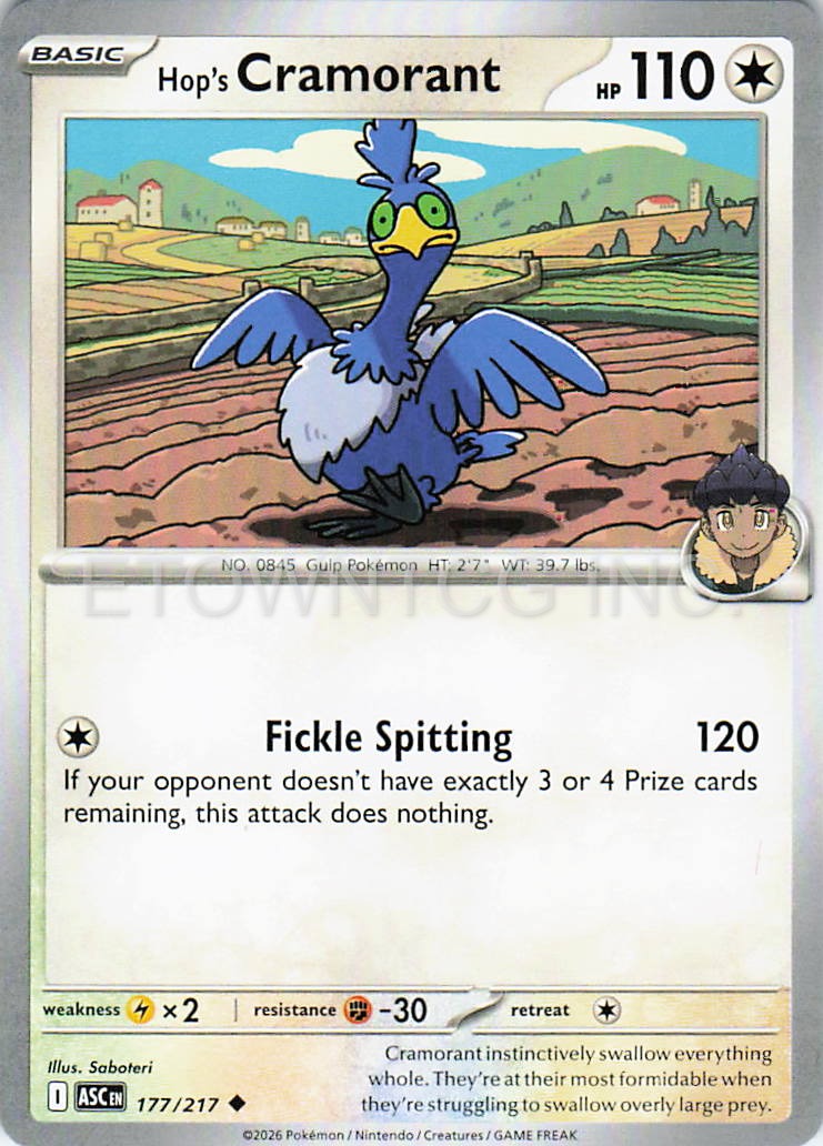 HOP'S CRAMORANT 177/217 UC ASCENDED HEROES POKEMON NM