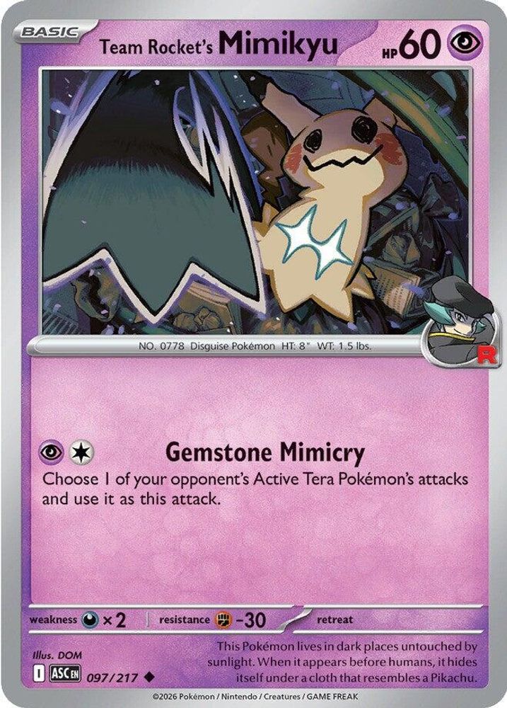 TEAM ROCKET'S MIMIKYU 097/217 UC ASCENDED HEROES POKEMON NM