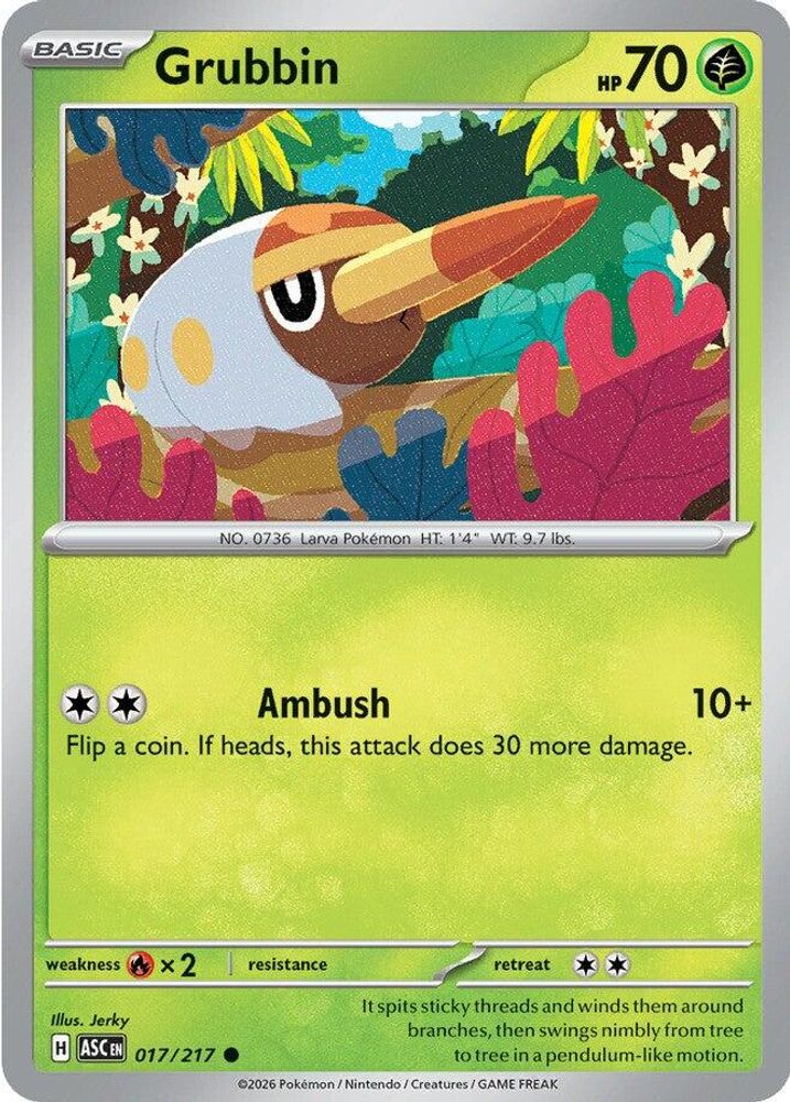 GRUBBIN 017/217 C ASCENDED HEROES POKEMON NM