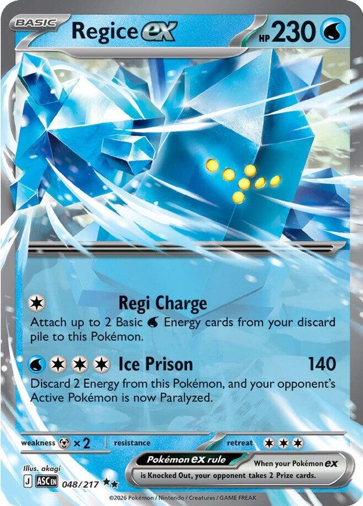 REGICE EX 048/217 RR ASCENDED HEROES POKEMON HOLO NM