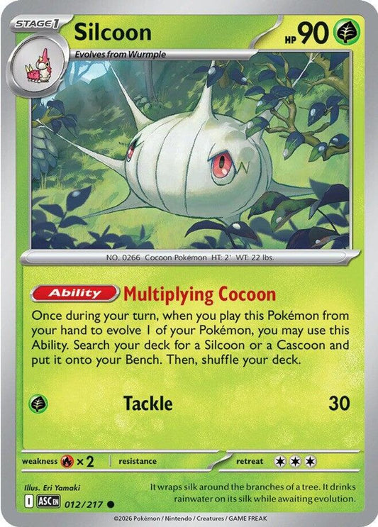 SILCOON 012/217 C ASCENDED HEROES POKEMON NM