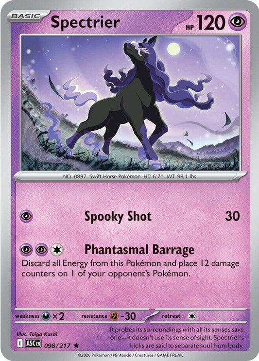 SPECTRIER 098/217 R ASCENDED HEROES POKEMON HOLO NM