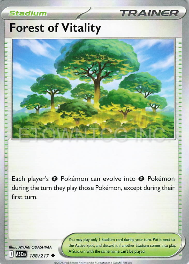 FOREST OF VITALITY 188/217 UC ASCENDED HEROES POKEMON NM