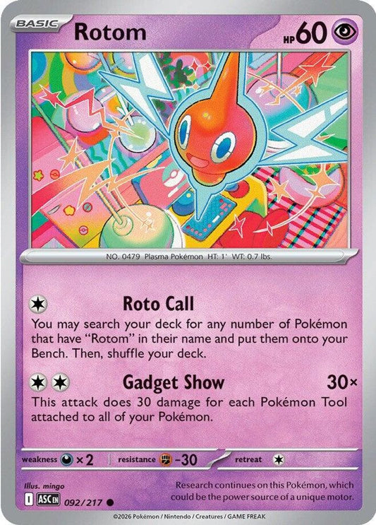 ROTOM 092/217 C ASCENDED HEROES POKEMON NM