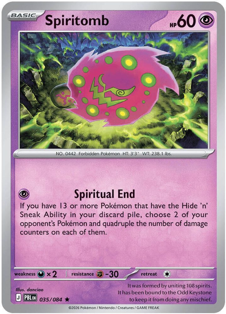 SPIRITOMB 035/084 R PITCH BLACK POKEMON HOLO NM