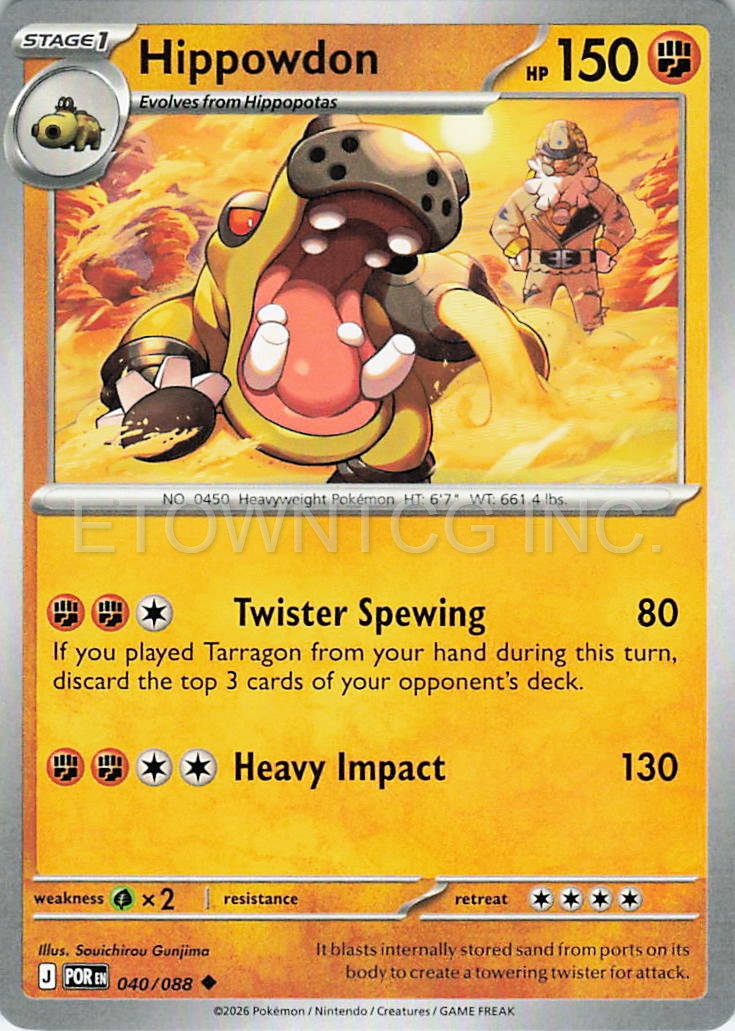 HIPPOWDON 040/088 UC PERFECT ORDER POKEMON NM