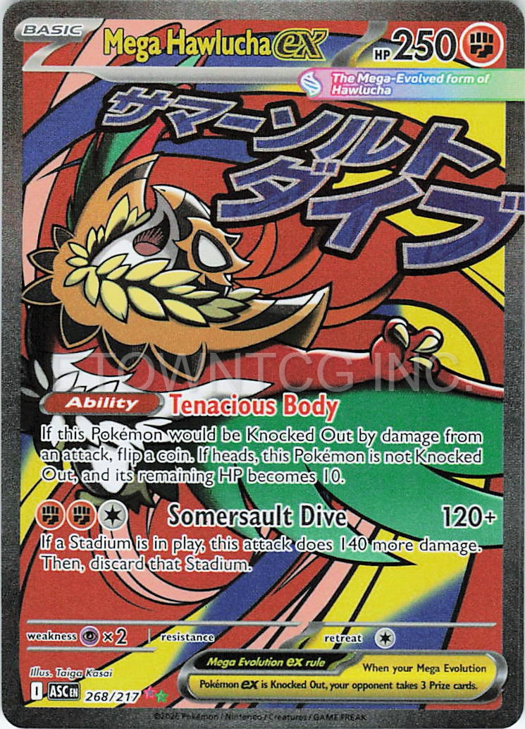 MEGA HAWLUCHA EX 268/217 MEGA ATTACK RARE ASCENDED HEROES POKEMON HOLO NM